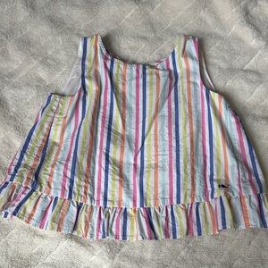 Vineyard VinesGirls' Multicolor  Stripe Ruffle Back Top Sz SM